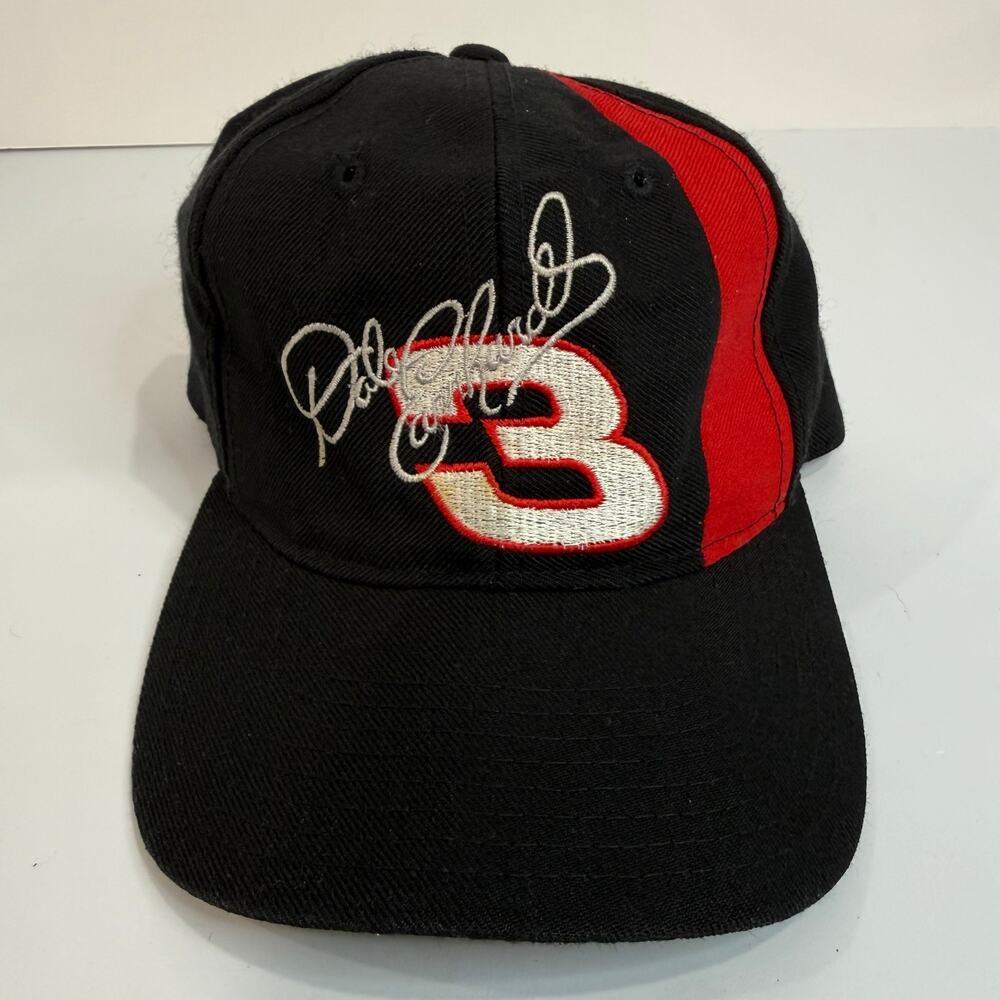 Vintage Dale Earnhardt #3 Nutmeg Racing Snapback Hat NASCAR Black Red 90s